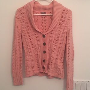 Pink button up sweater